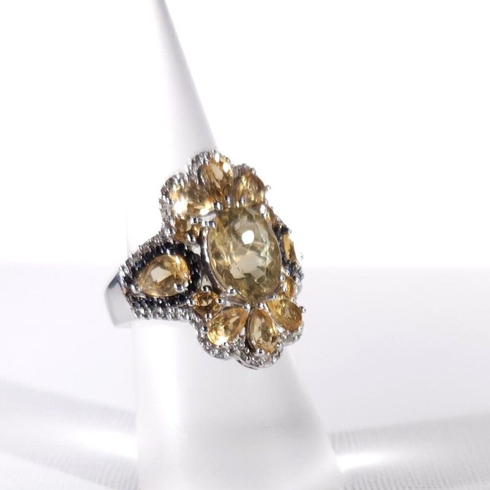 Scapolite and Citrine Statement Ring Size 6